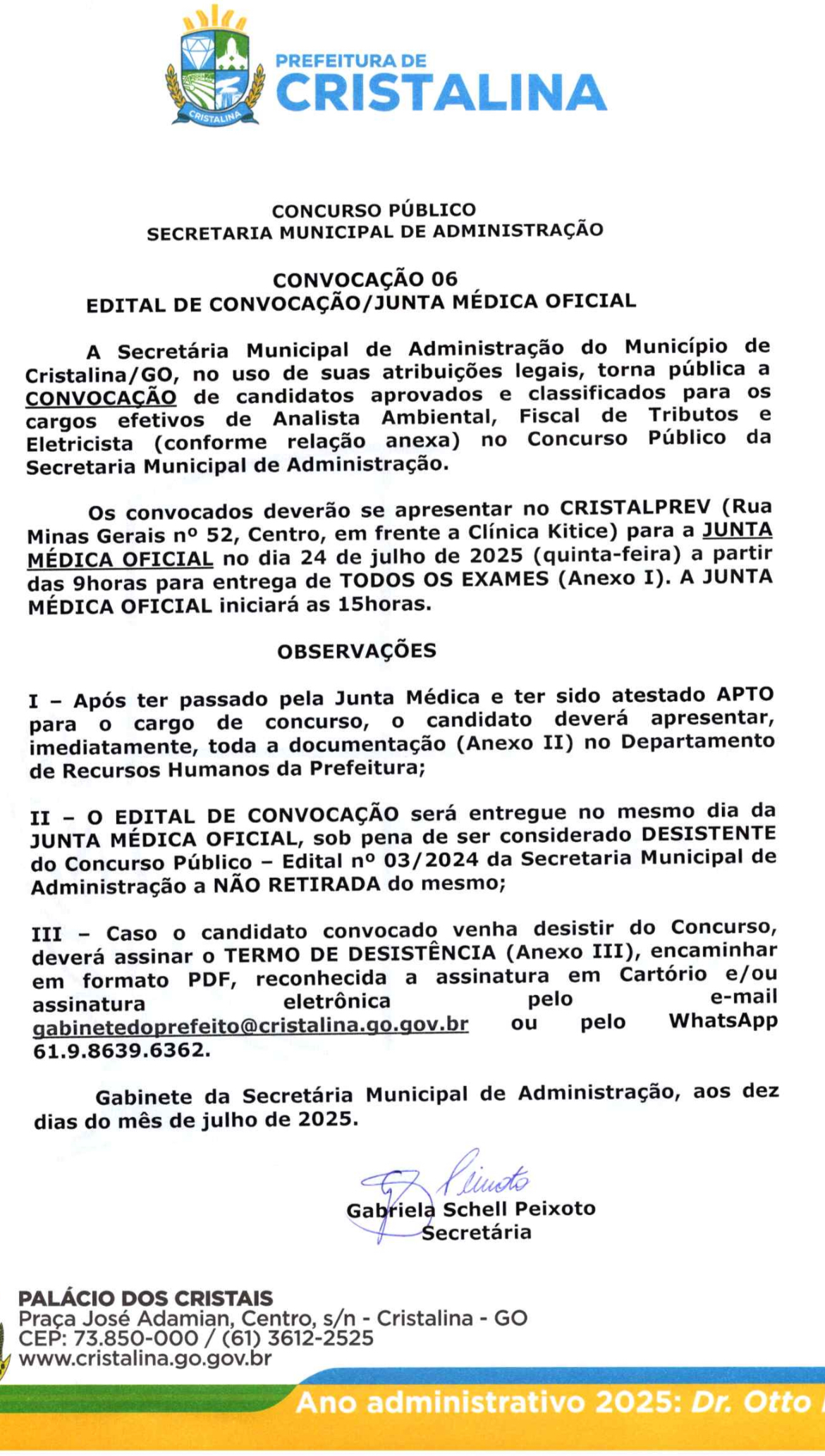 CONVOCADOS DEVEM COMPARECER À JUNTA MÉDICA OFICIAL PARA POSSE EM CARGOS EFETIVOS