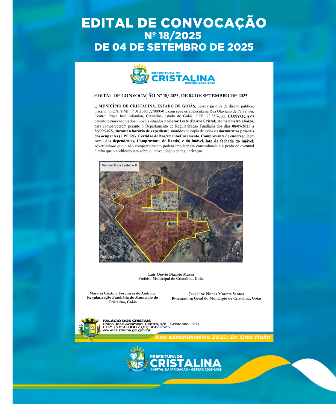 EDITAL DE CONVOCAÇÃO Nº 18/2025 – SETOR LESTE (BAIRRO CRISTAL)