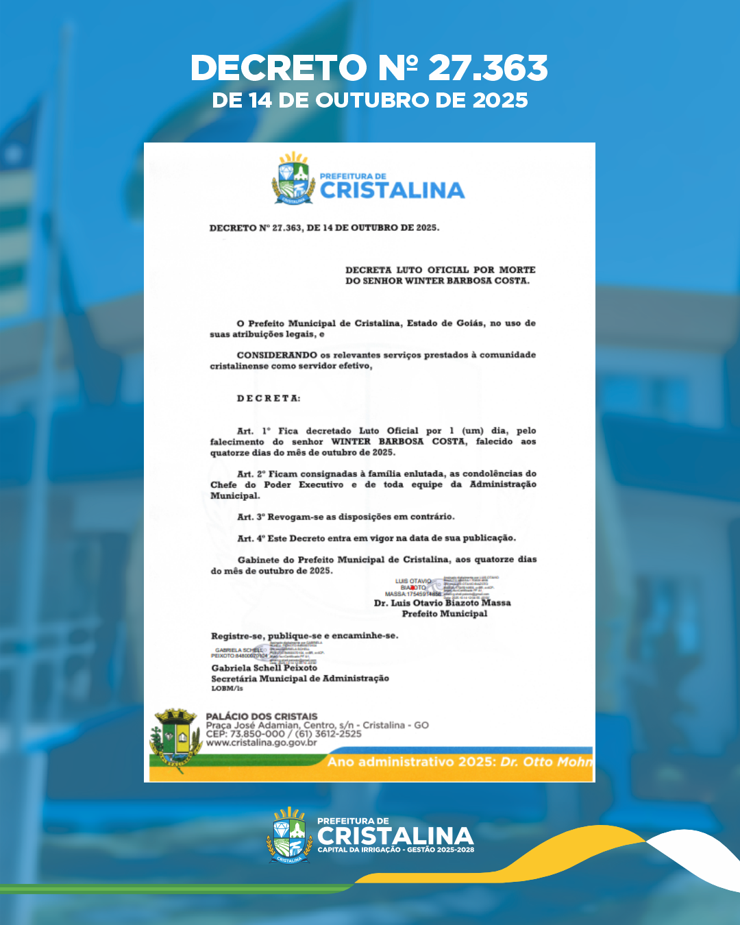 DECRETO Nº 27.363/2025 – LUTO OFICIAL